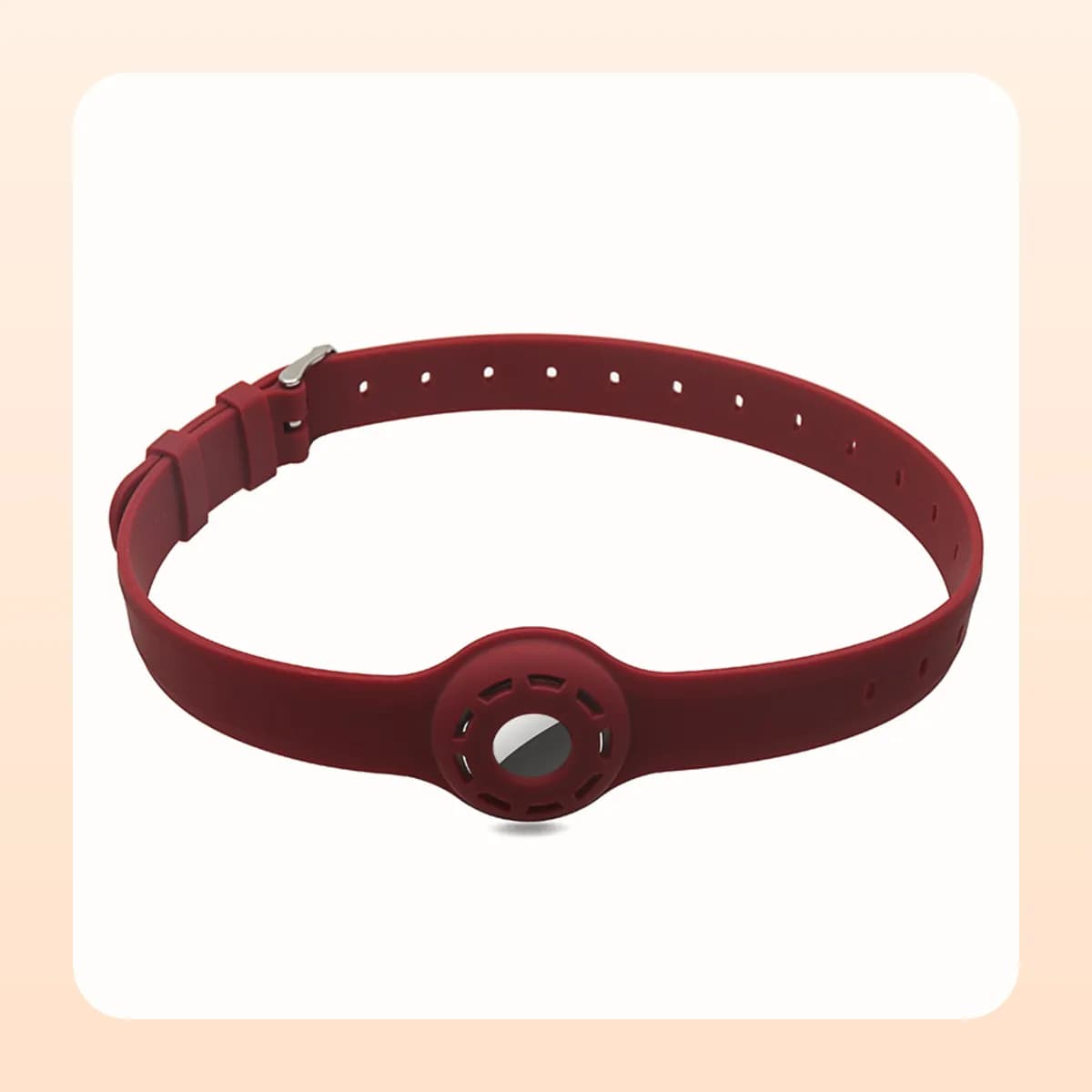 Kindral AirTag collar in wine red