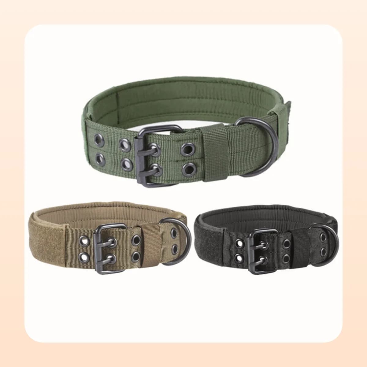 Kindral tactical nylon dog collar in black