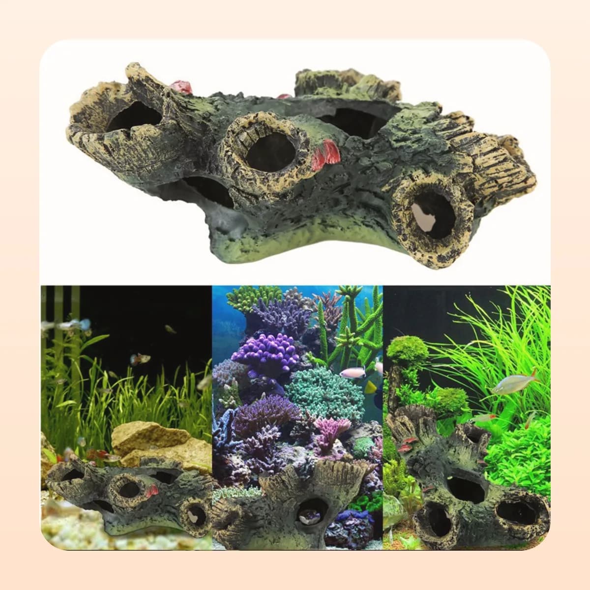 The Kindral driftwood branch on aquarium gravel