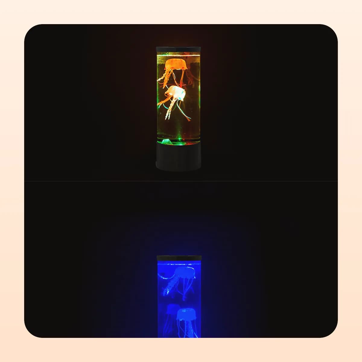 The Kindral jellyfish lamp in a darkened room