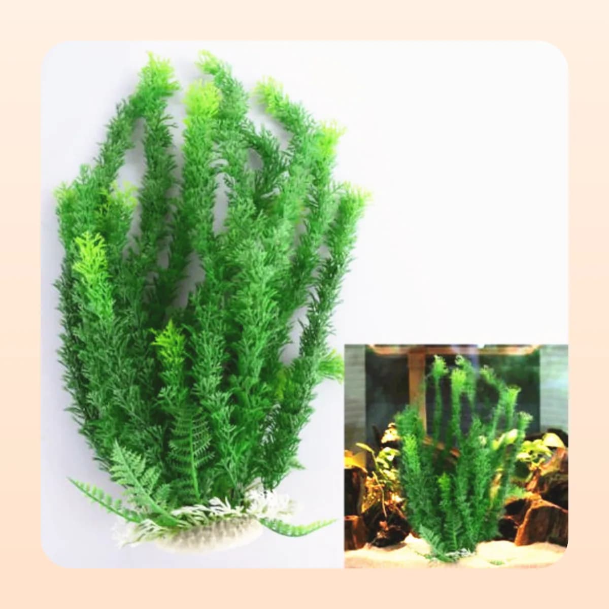 Kindral tall artificial aquarium plant in green
