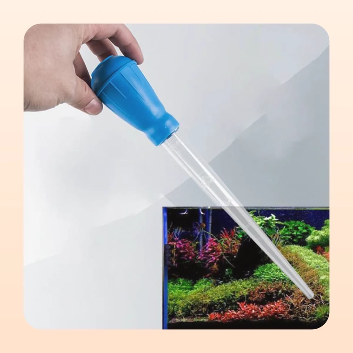 The Kindral suction bulb being used on a planted tank