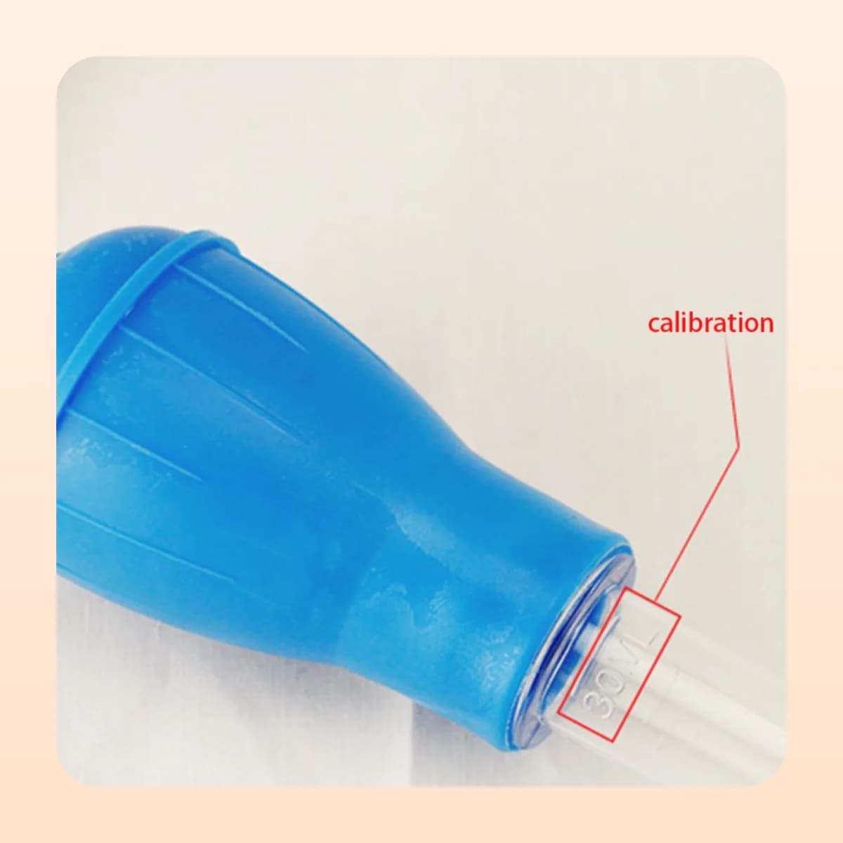 The 30 ml calibration marks on the Kindral suction bulb