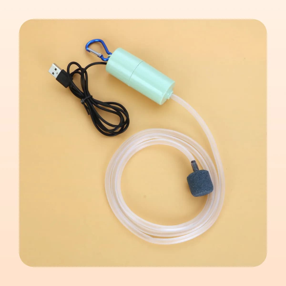Kindral USB aquarium air pump in mint