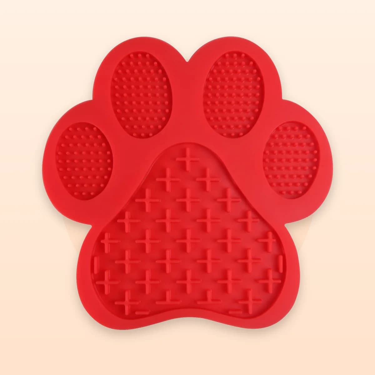Kindral paw-shaped silicone lick pad in red