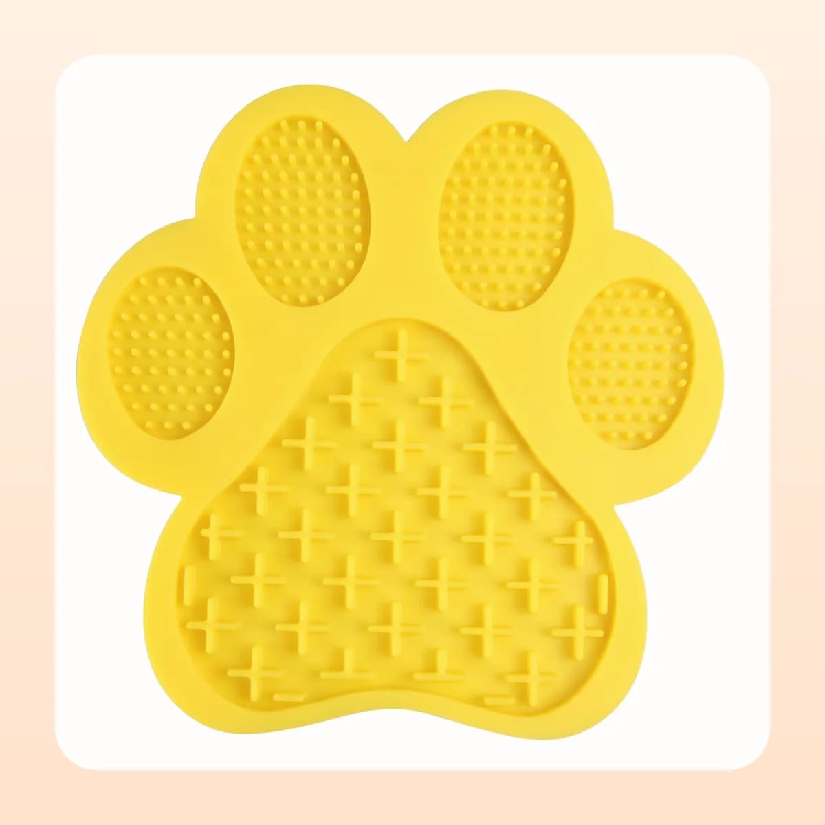 Kindral paw-shaped lick pad in yellow