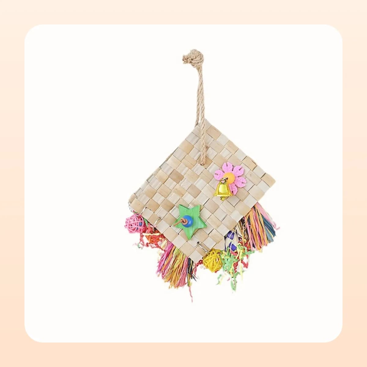 Kindral palm leaf foraging bag for parrots