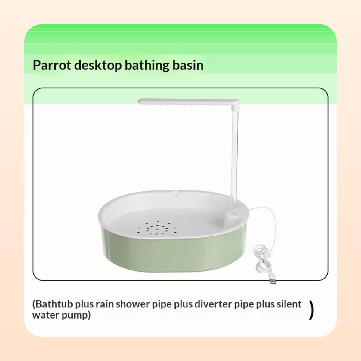 The Kindral rain bath in use with falling water