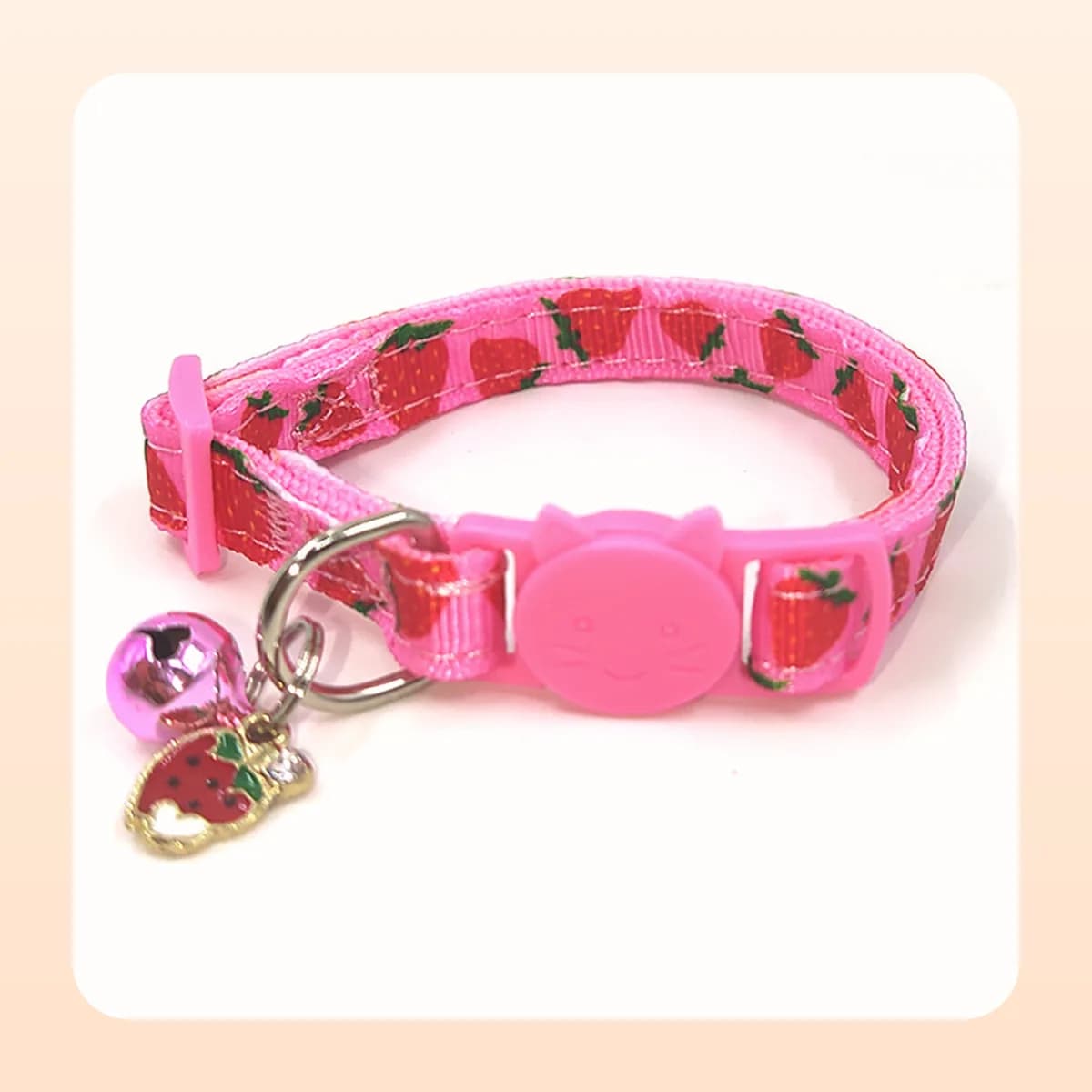 Kindral fruit print cat collar, strawberry