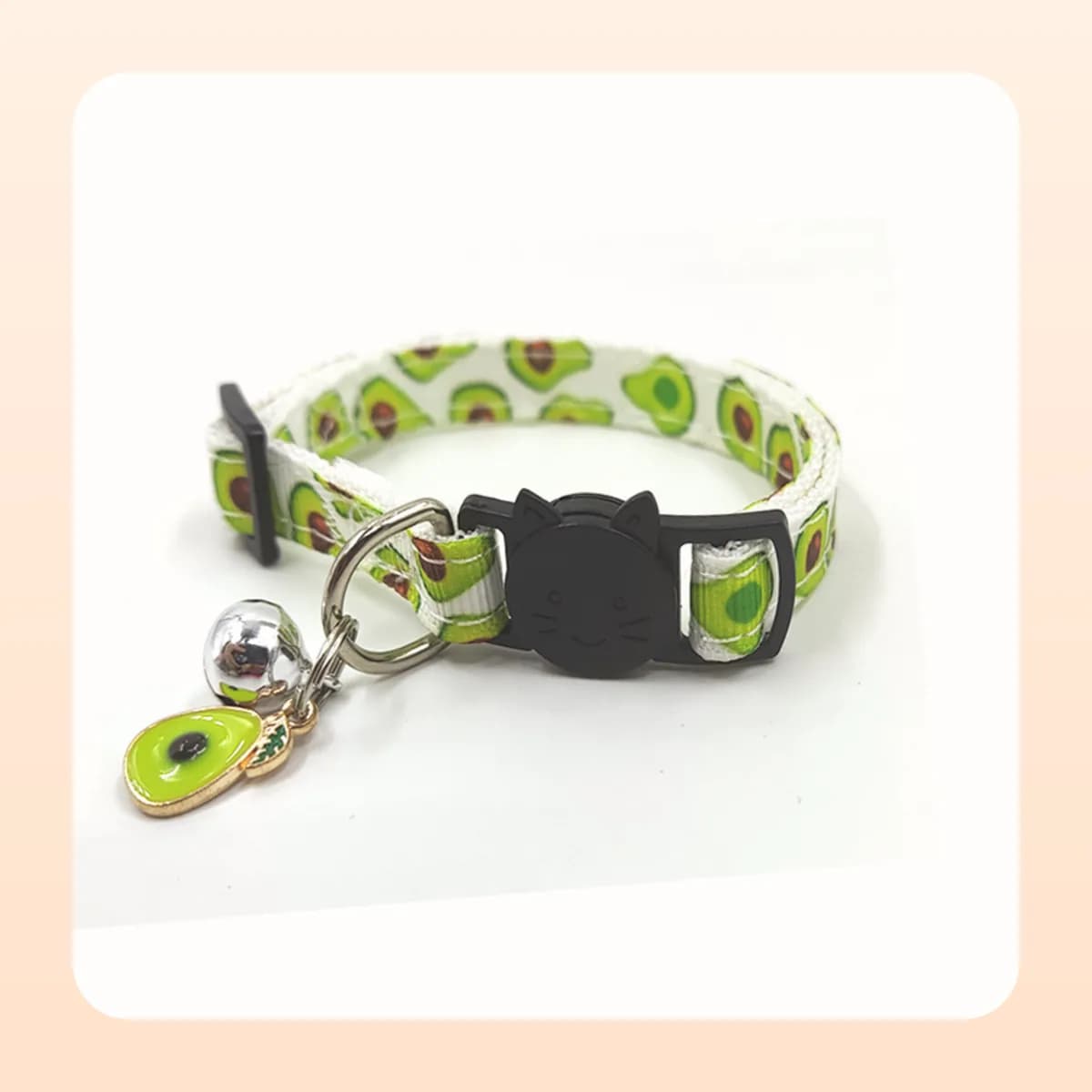 Kindral fruit print cat collar, avocado