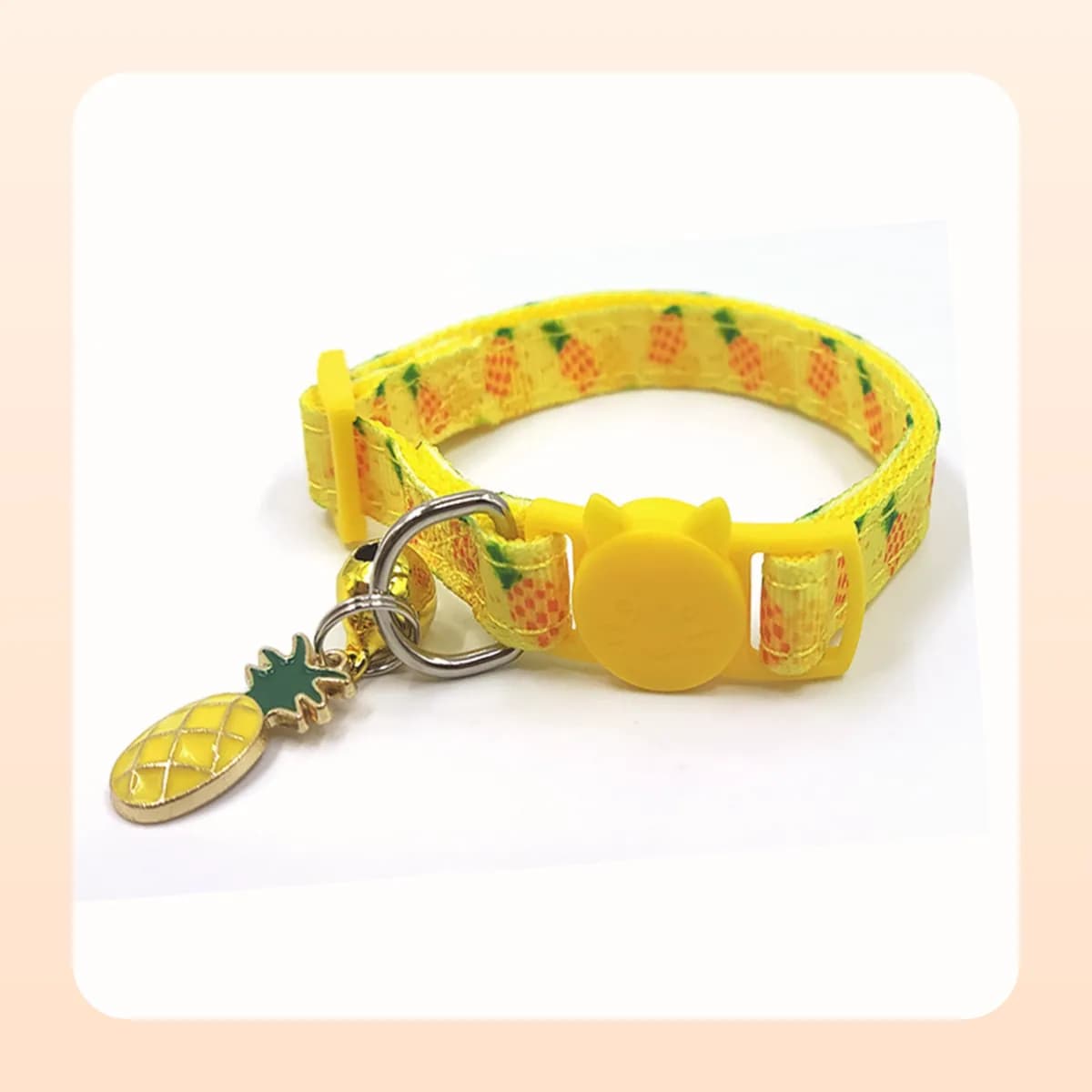 Kindral fruit print cat collar, pineapple