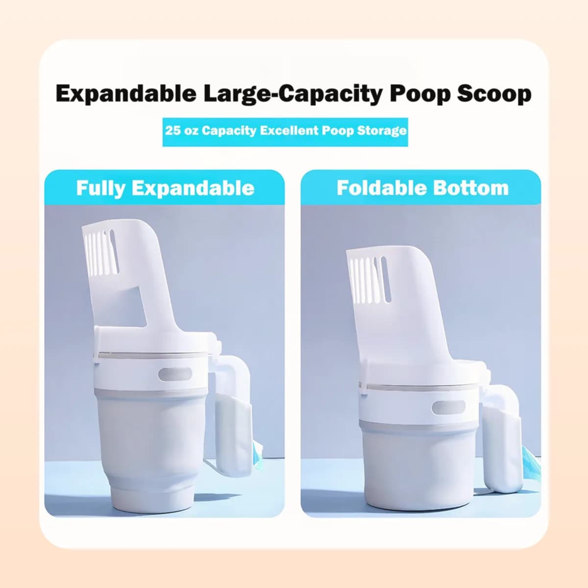 The Kindral litter scoop bin expands and folds flat