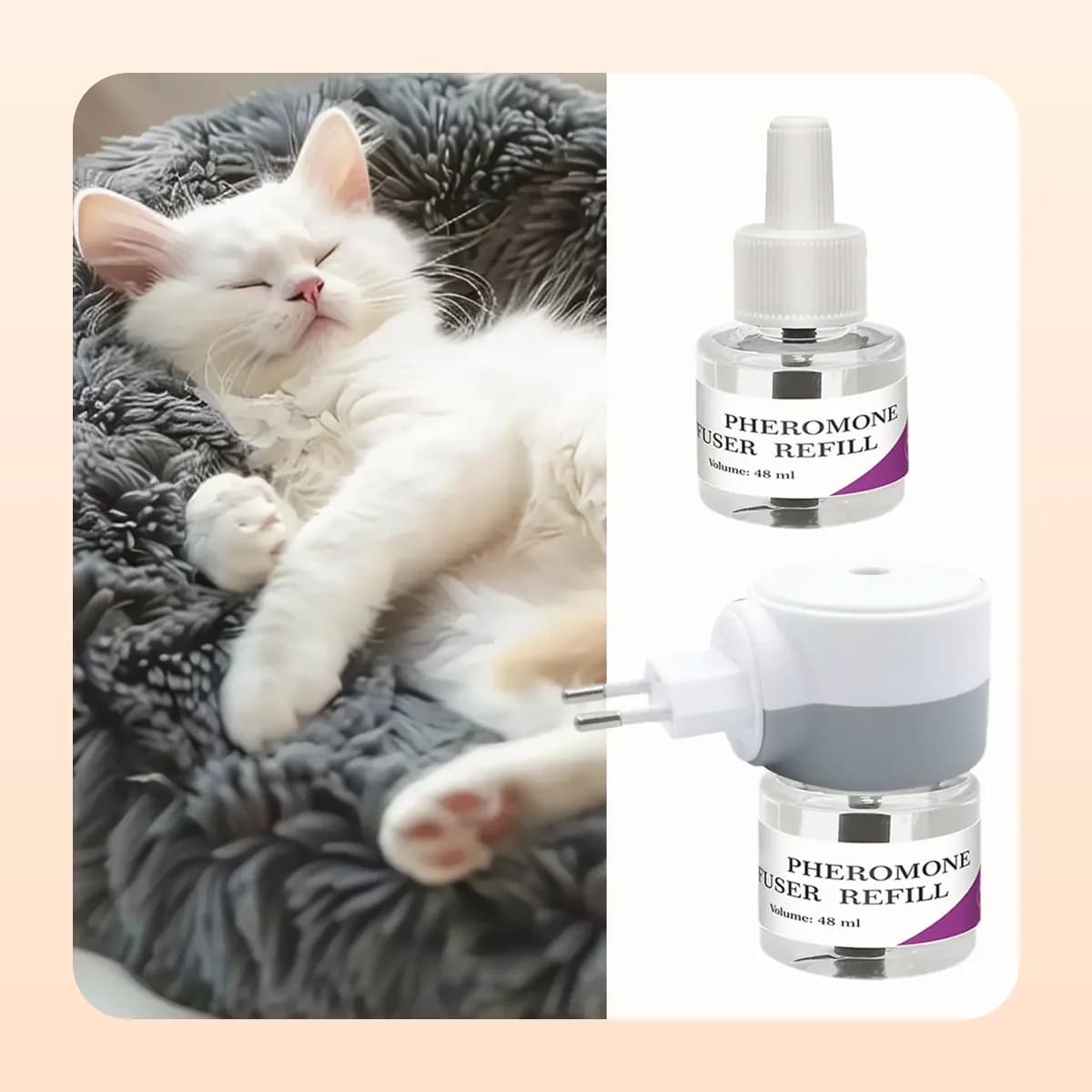 Kindral calming pheromone diffuser with refill bottles