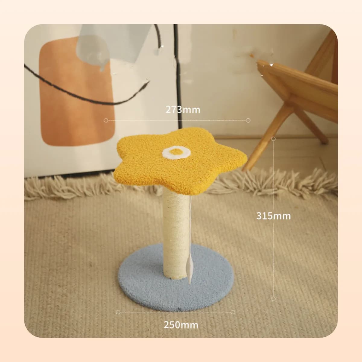 Kindral scratching post with a starfish top on the flat base