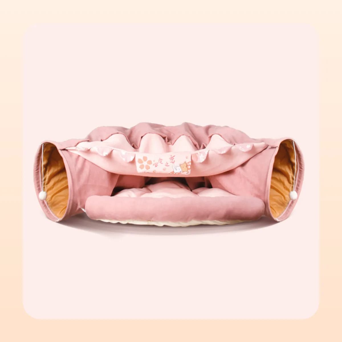 Kindral cat tunnel bed in pink
