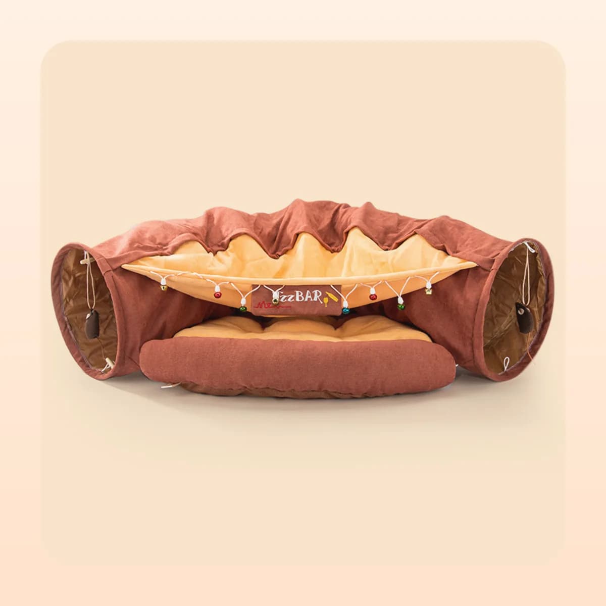 Kindral cat tunnel bed in terracotta