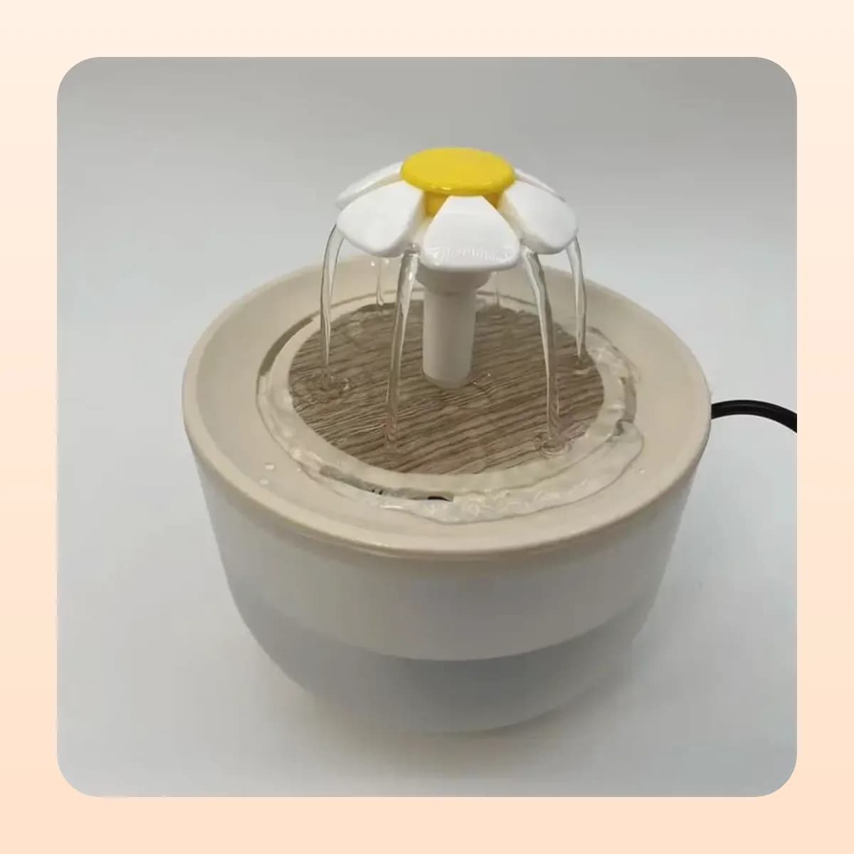 Kindral cat water fountain shown from the side