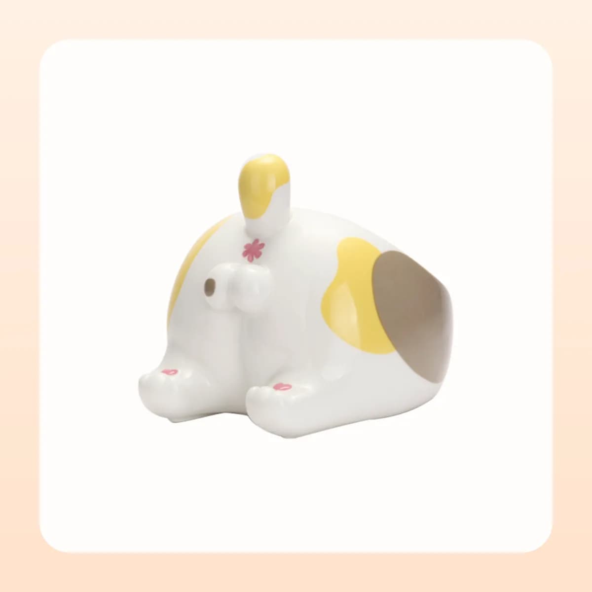 Kindral ceramic pet bowl in light calico