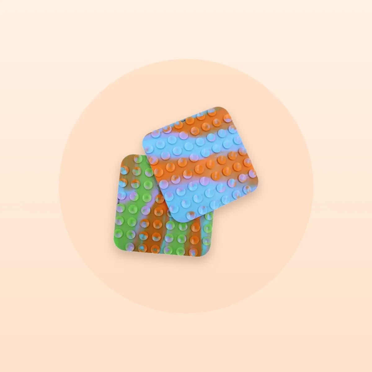 Kindral silicone lick mat in orange and blue
