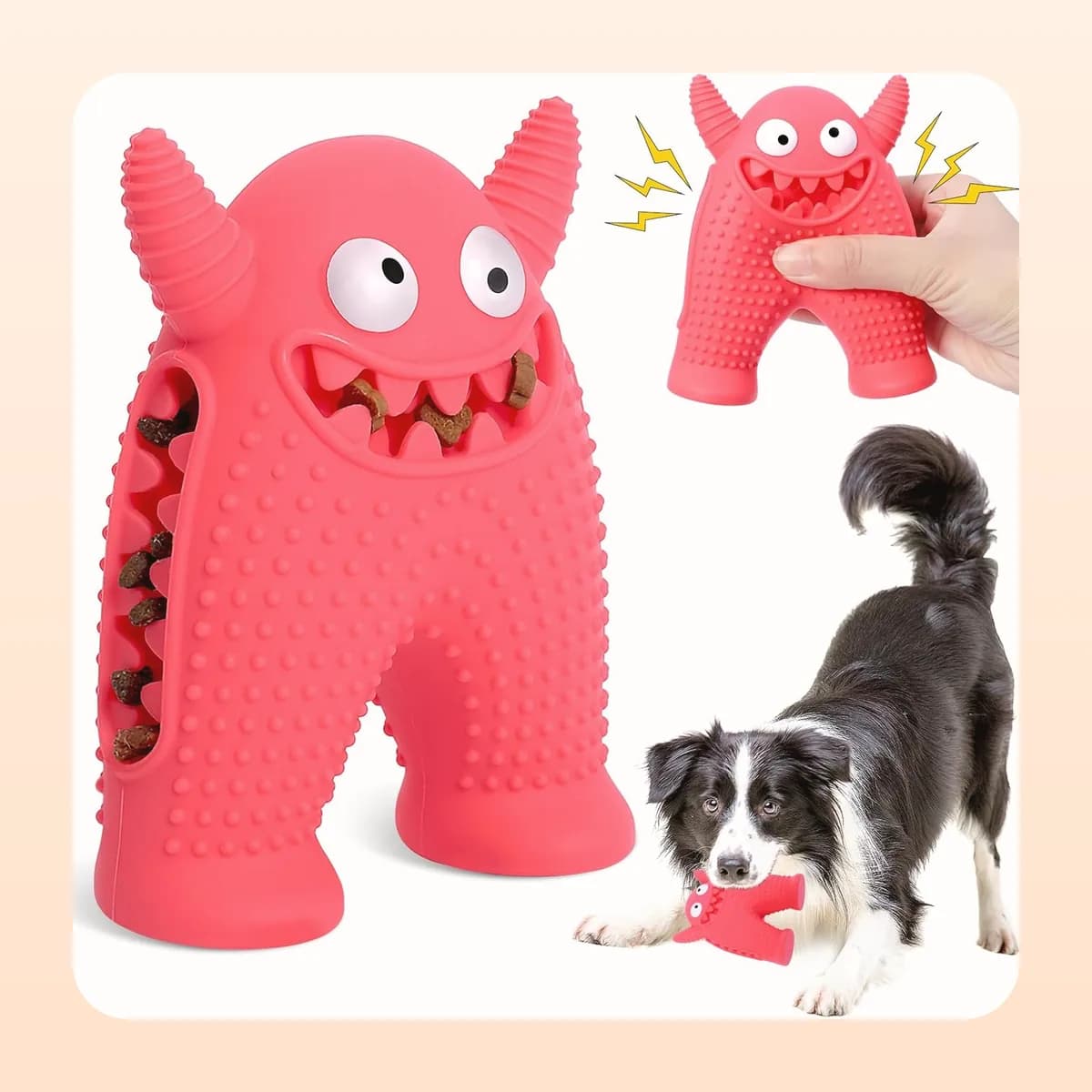 Kindral monster chew toy in red