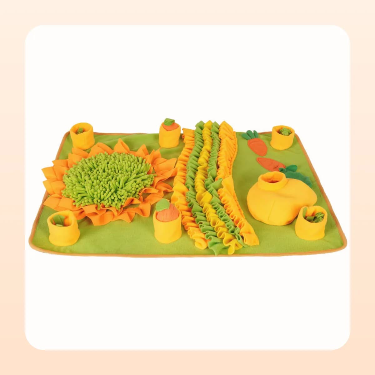 Kindral flower-and-carrot snuffle mat