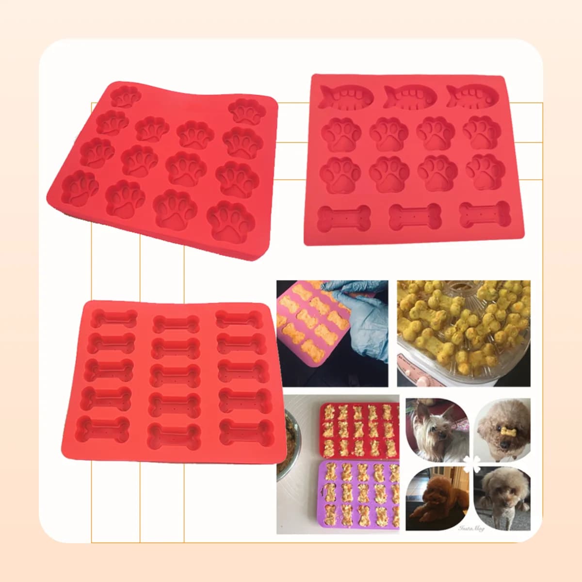 Kindral treat moulds shown as a set of three