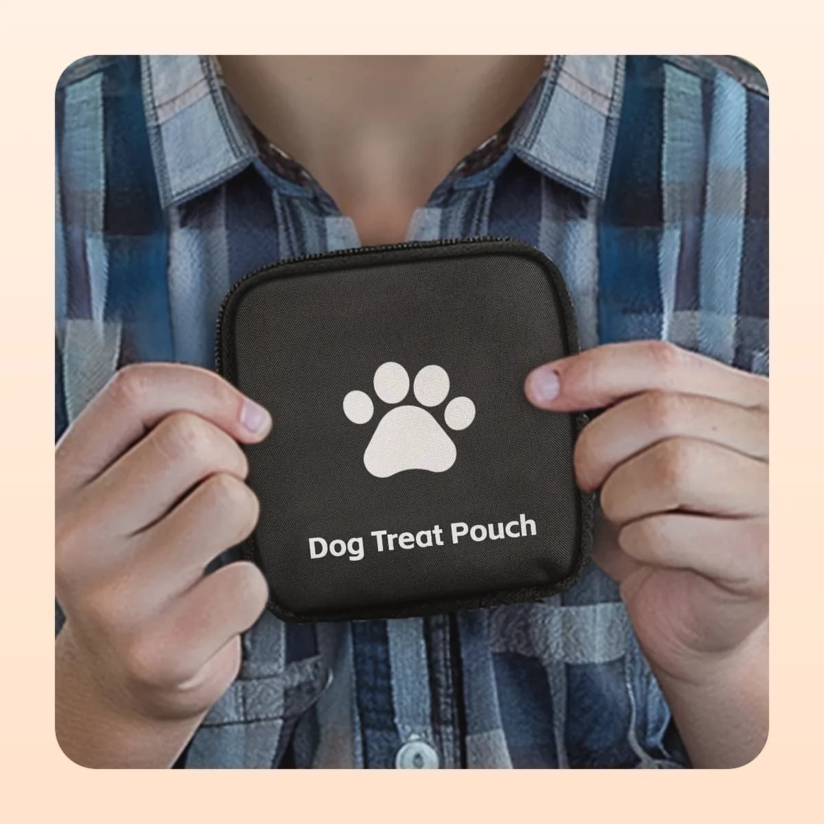 Kindral training treat pouch held in the hand