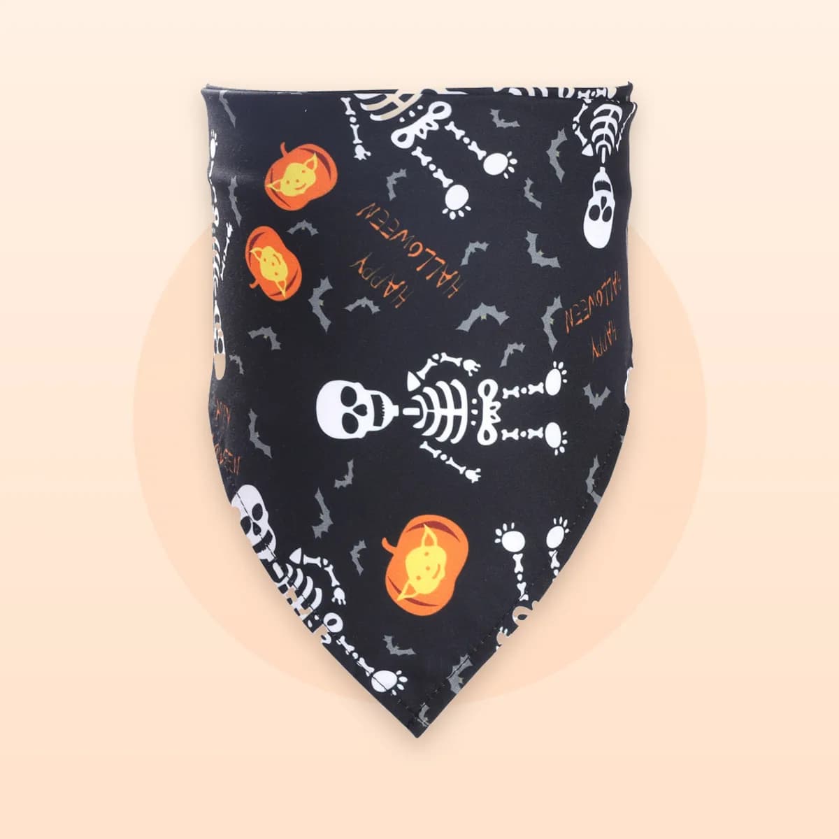 Kindral Halloween pet bandana in the skeleton print