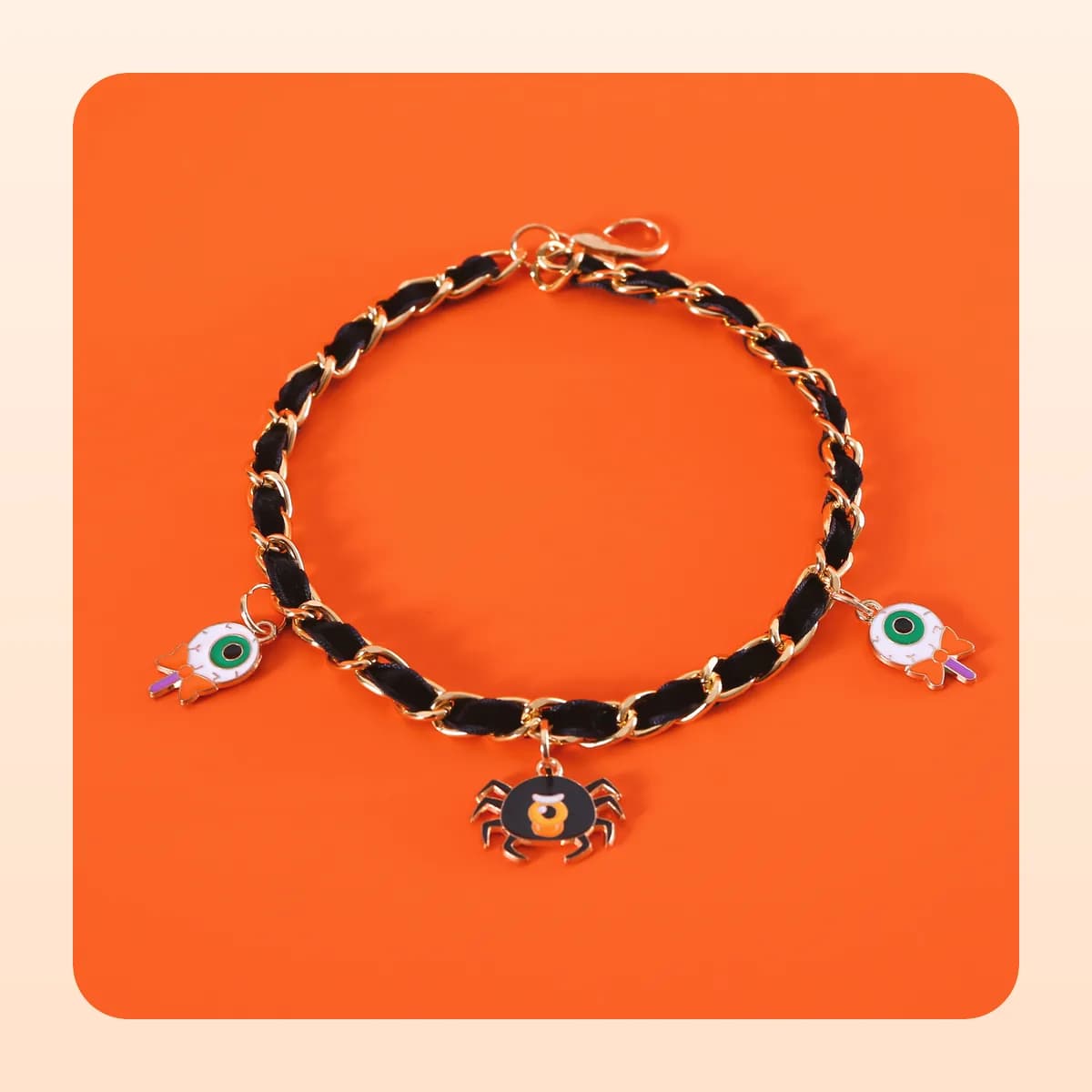 Kindral Halloween charm necklace with the spider charm