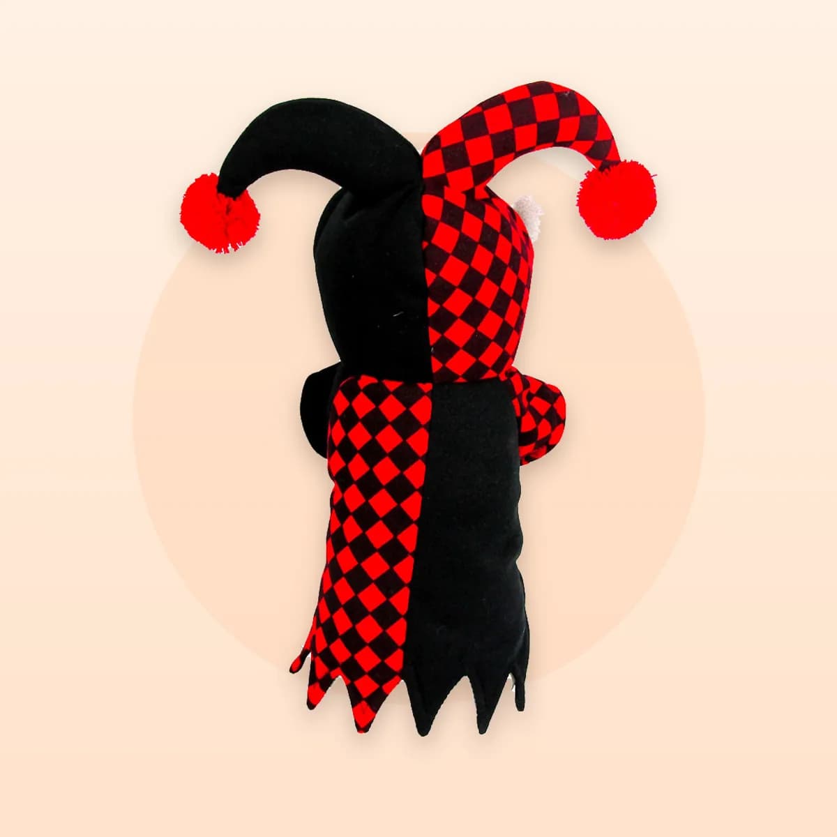 The Kindral jester costume with its three-point pom-pom hat