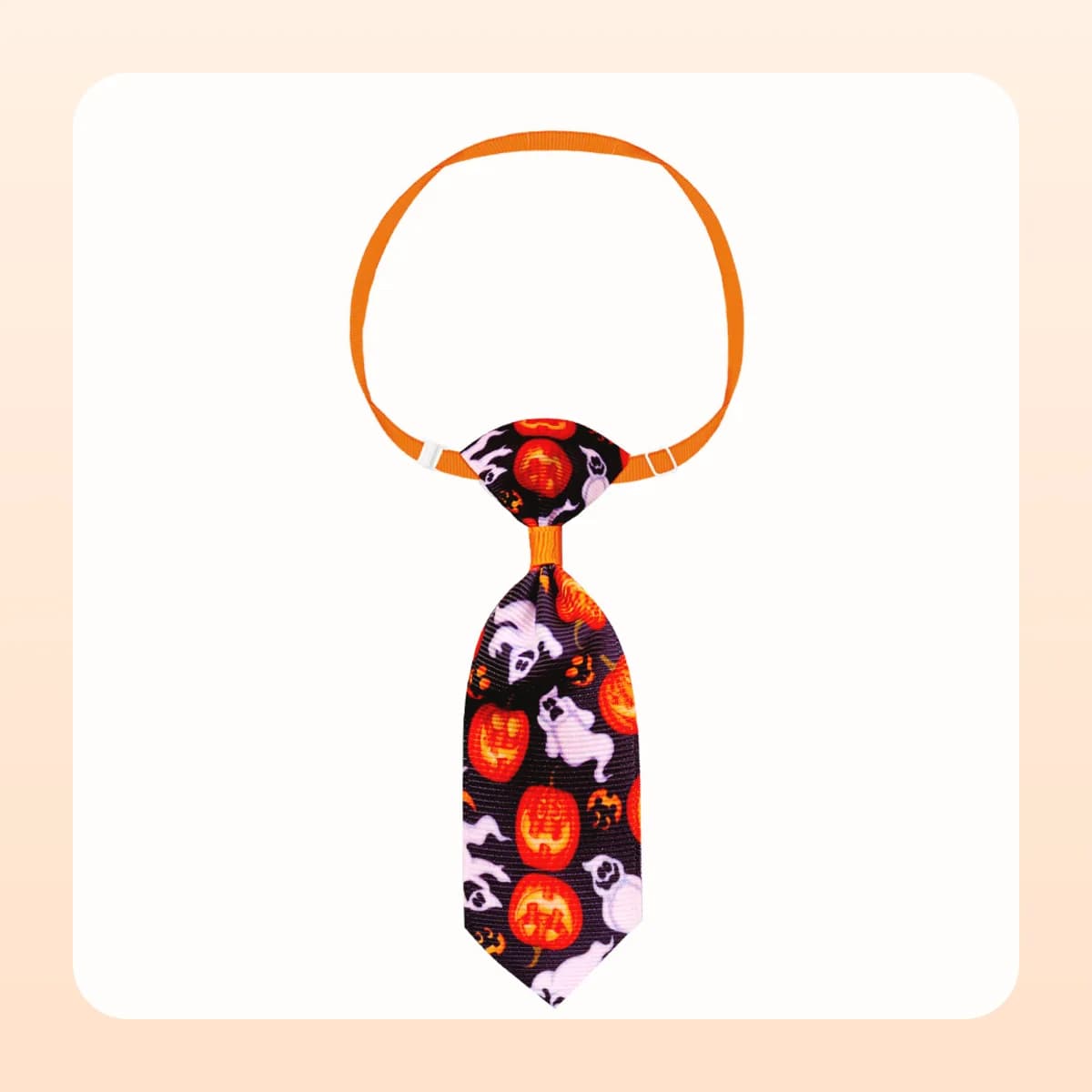 Kindral Halloween pet necktie in the pumpkins and ghosts design