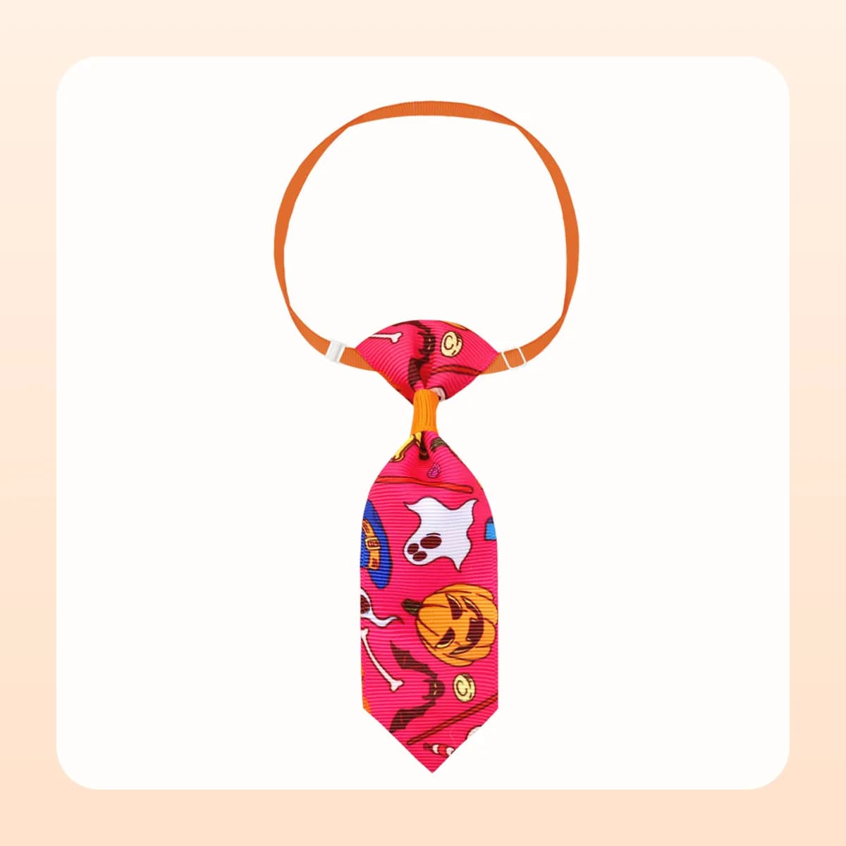 Kindral Halloween pet necktie in the pink ghosts design