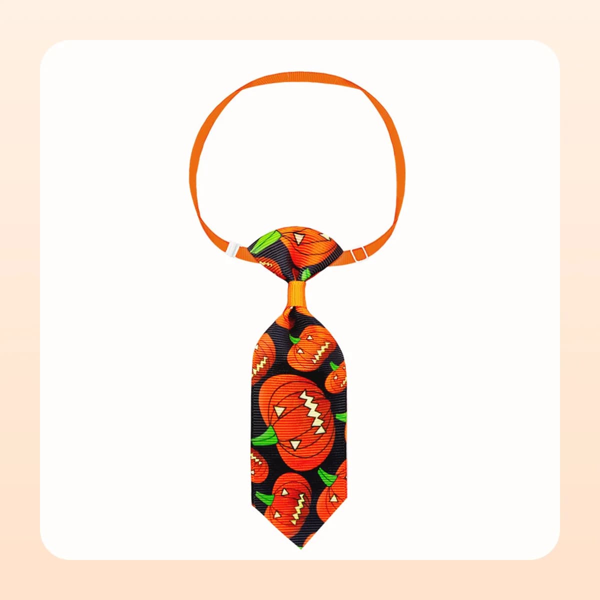 Kindral Halloween pet necktie in the pumpkin patch design