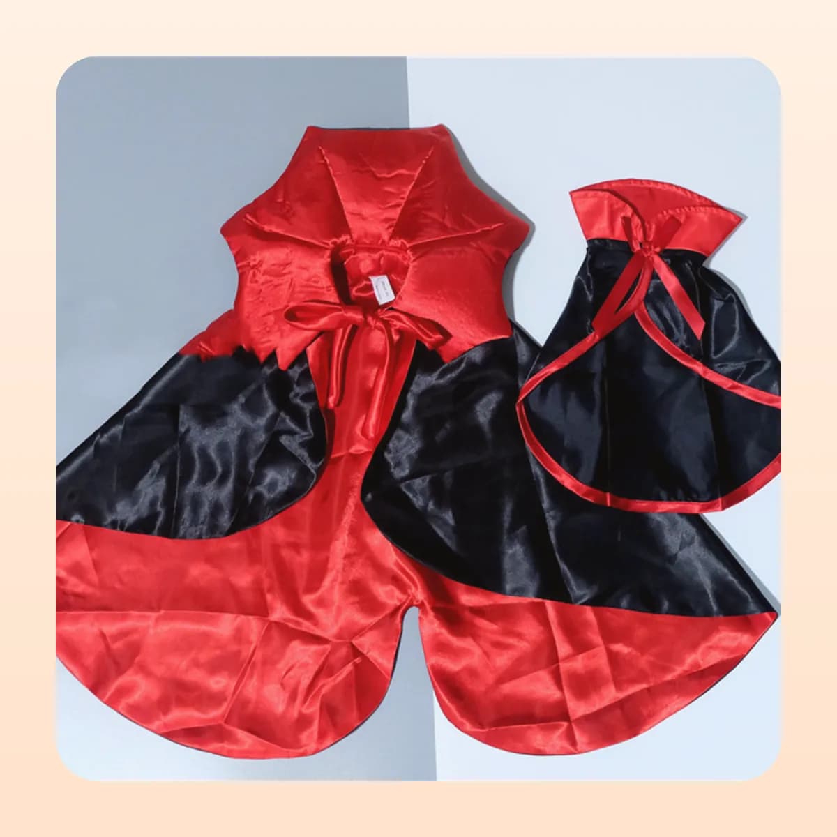 Kindral vampire cape shown flat, front and reverse