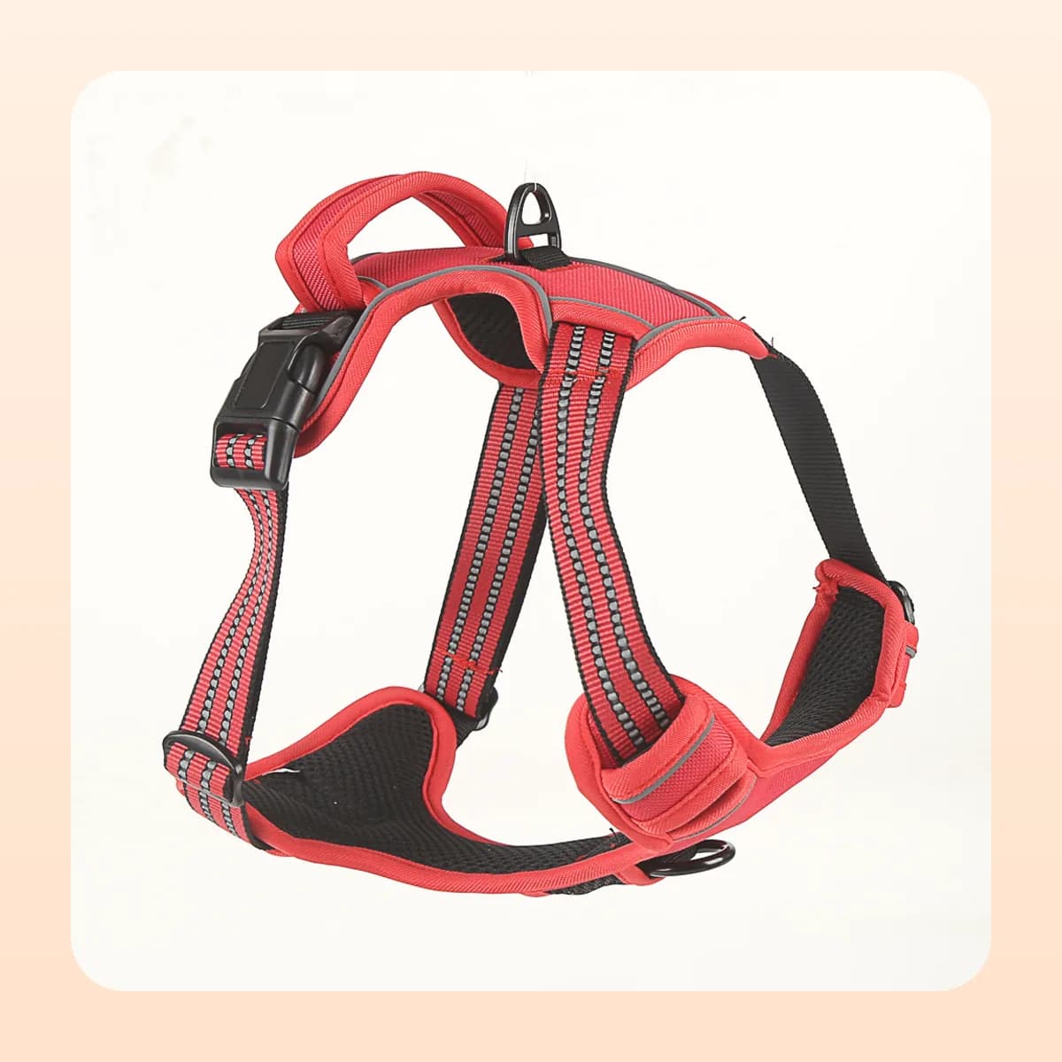 Kindral no-pull reflective dog harness in red