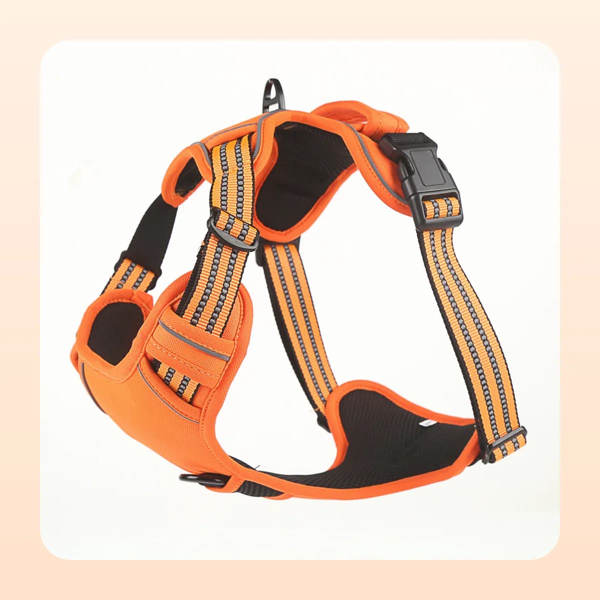 Kindral no-pull reflective dog harness in fluorescent orange