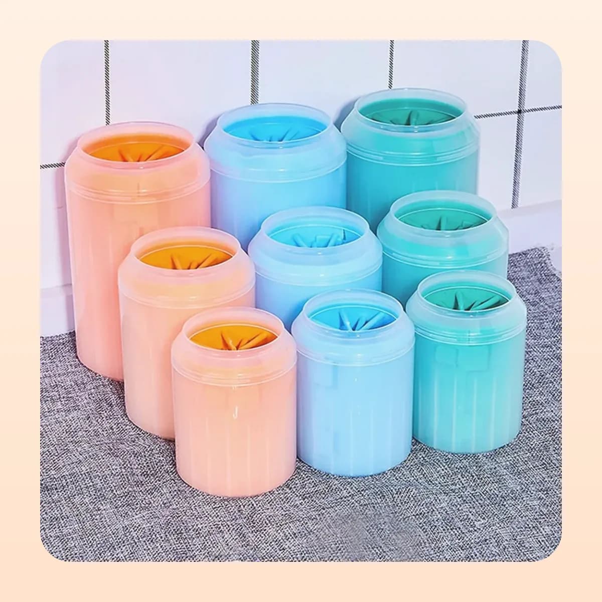 Kindral paw cleaner cups in the full colour range