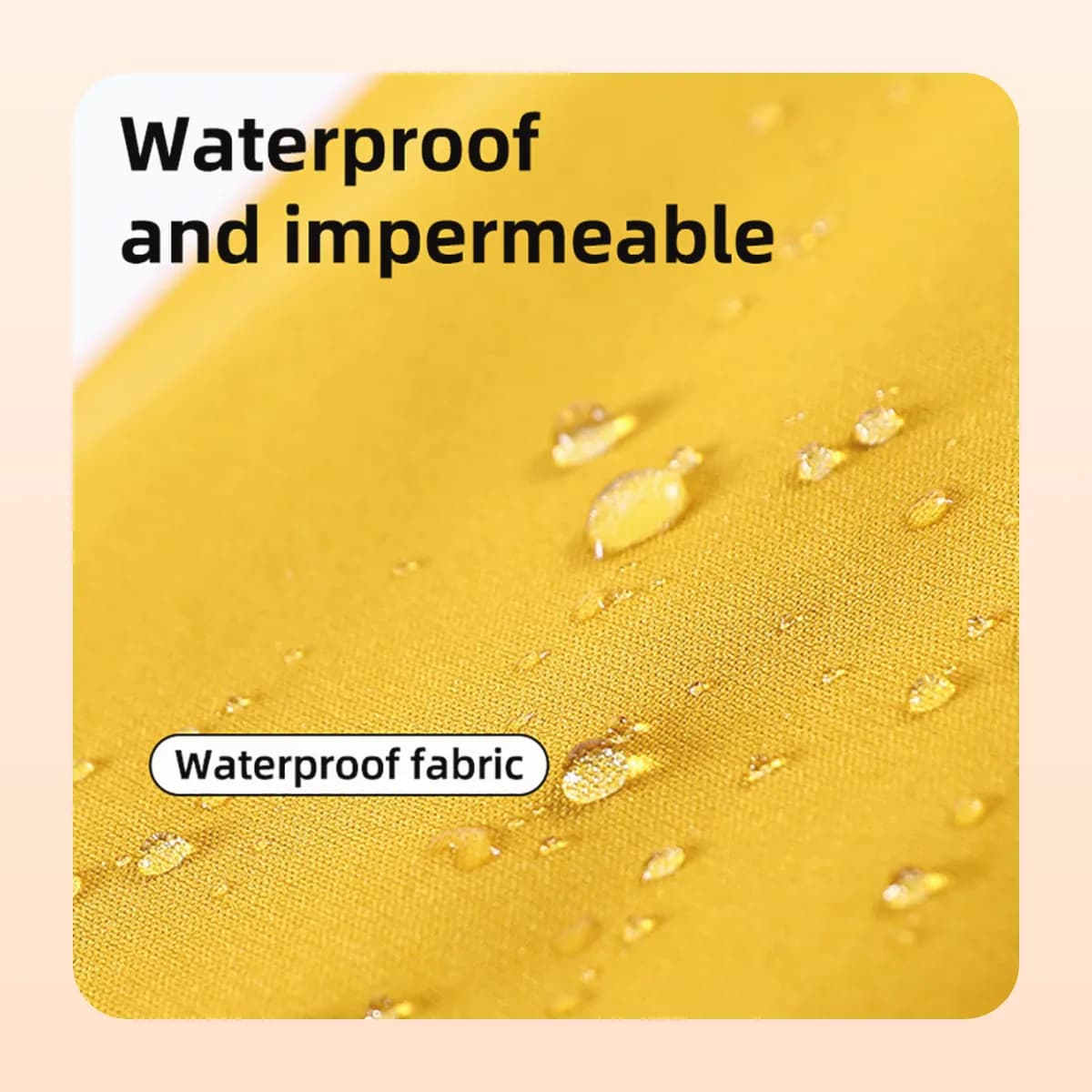 Water beading on the Kindral raincoat fabric