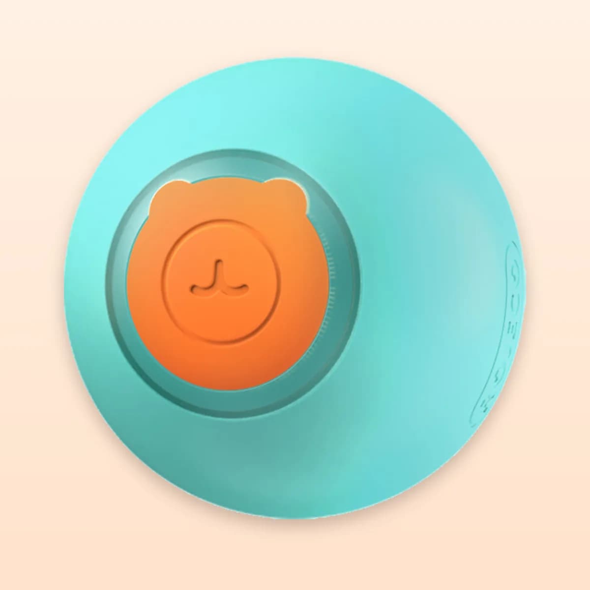 Kindral self-rolling interactive pet ball in cyan