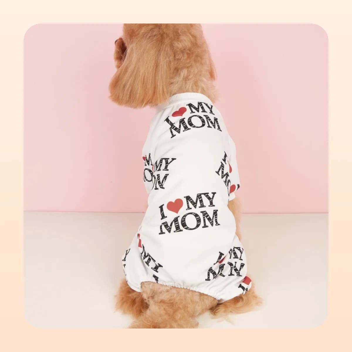 Back view of the Kindral white dog pyjama suit