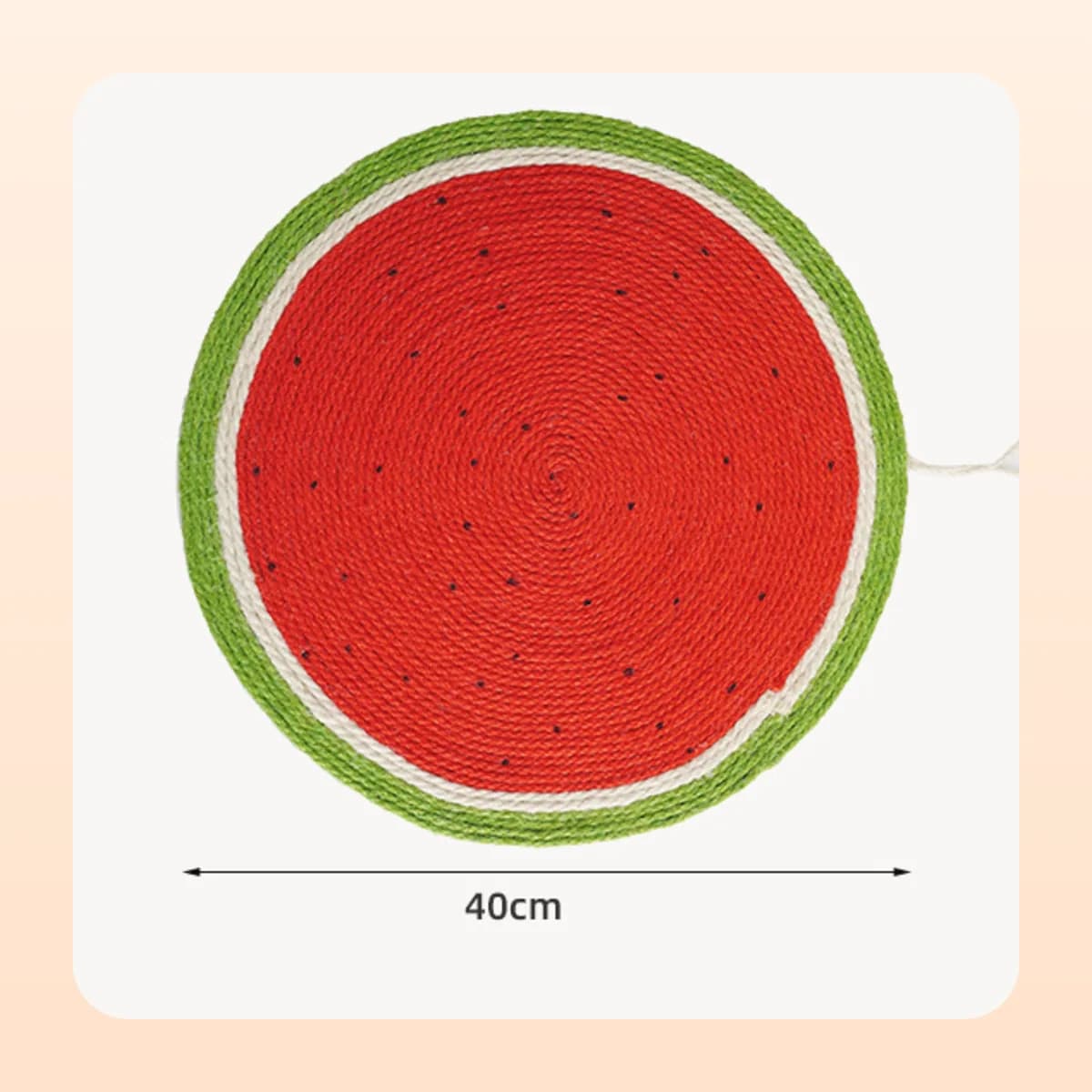 The round Kindral sisal mat measures 40 cm across