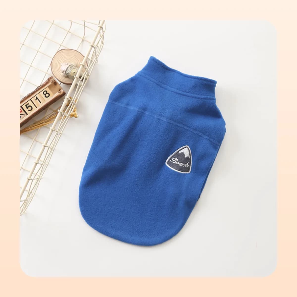 Kindral fleece zip-up dog top in blue