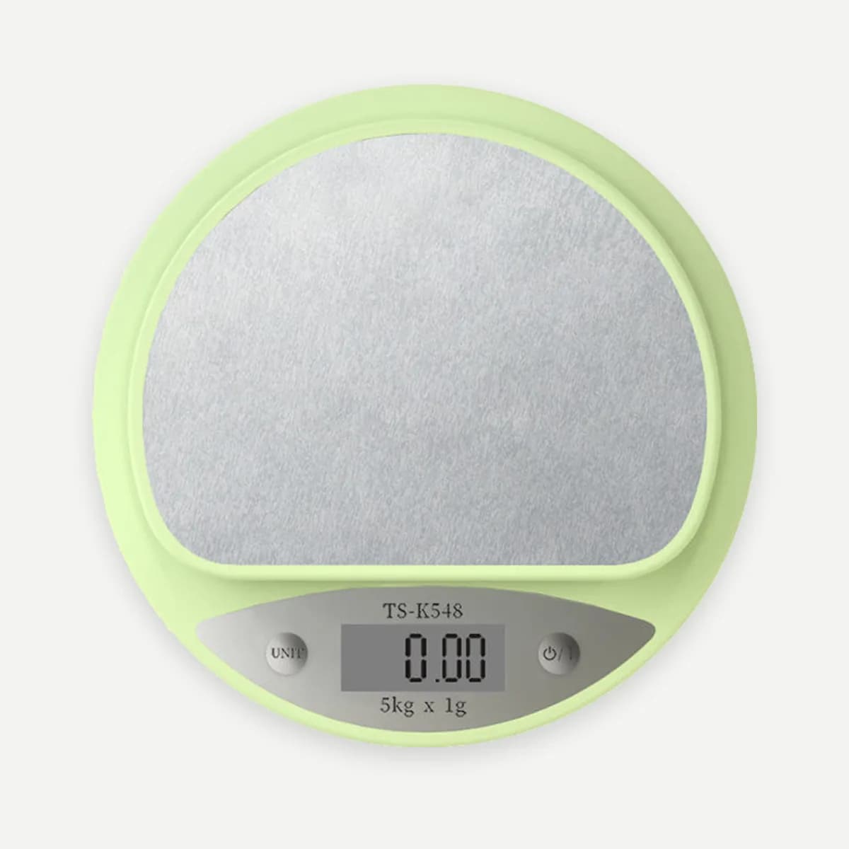 Kindral digital kitchen scale in green, seen from above