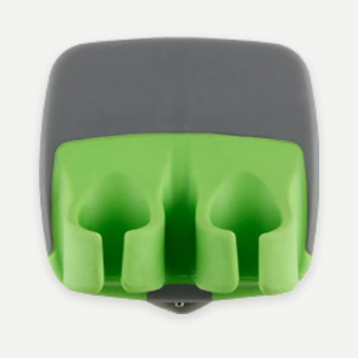Kindral palm vegetable peeler in green, finger rings facing