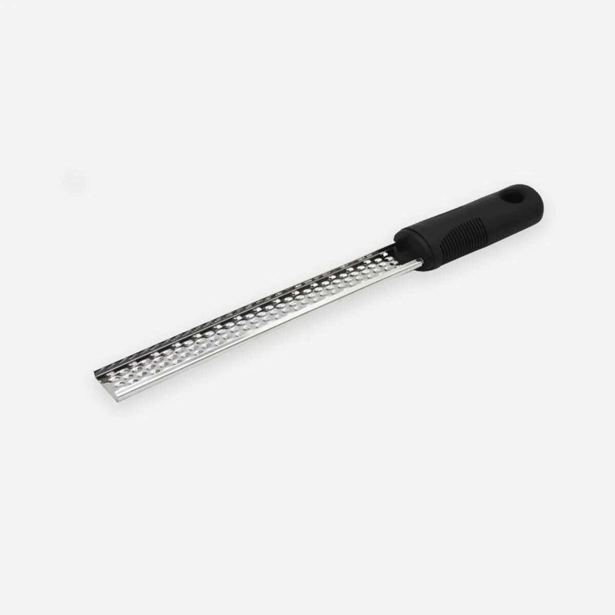 Kindral rasp zester in stainless steel with a black handle