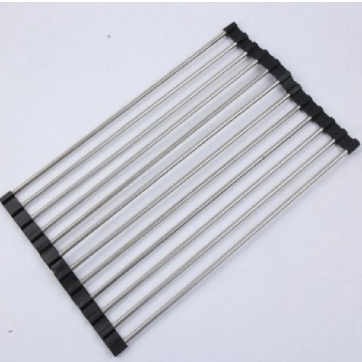 Kindral roll-up dish drying rack in black